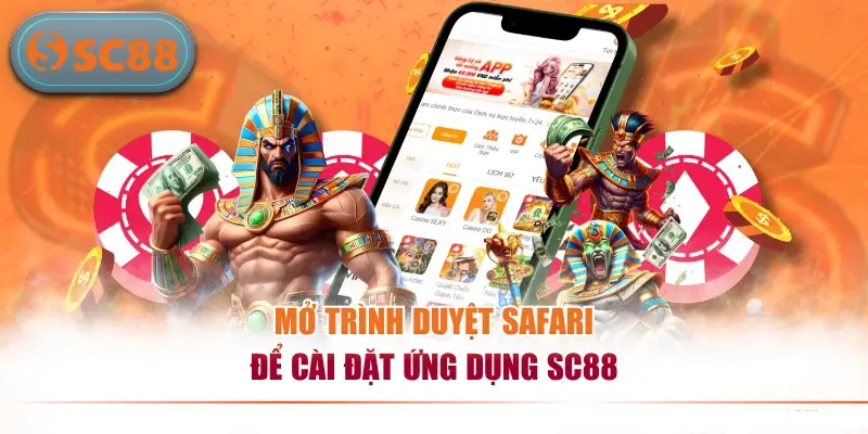 Mở trình duyệt Safari để cài đặt ứng dụng SC88